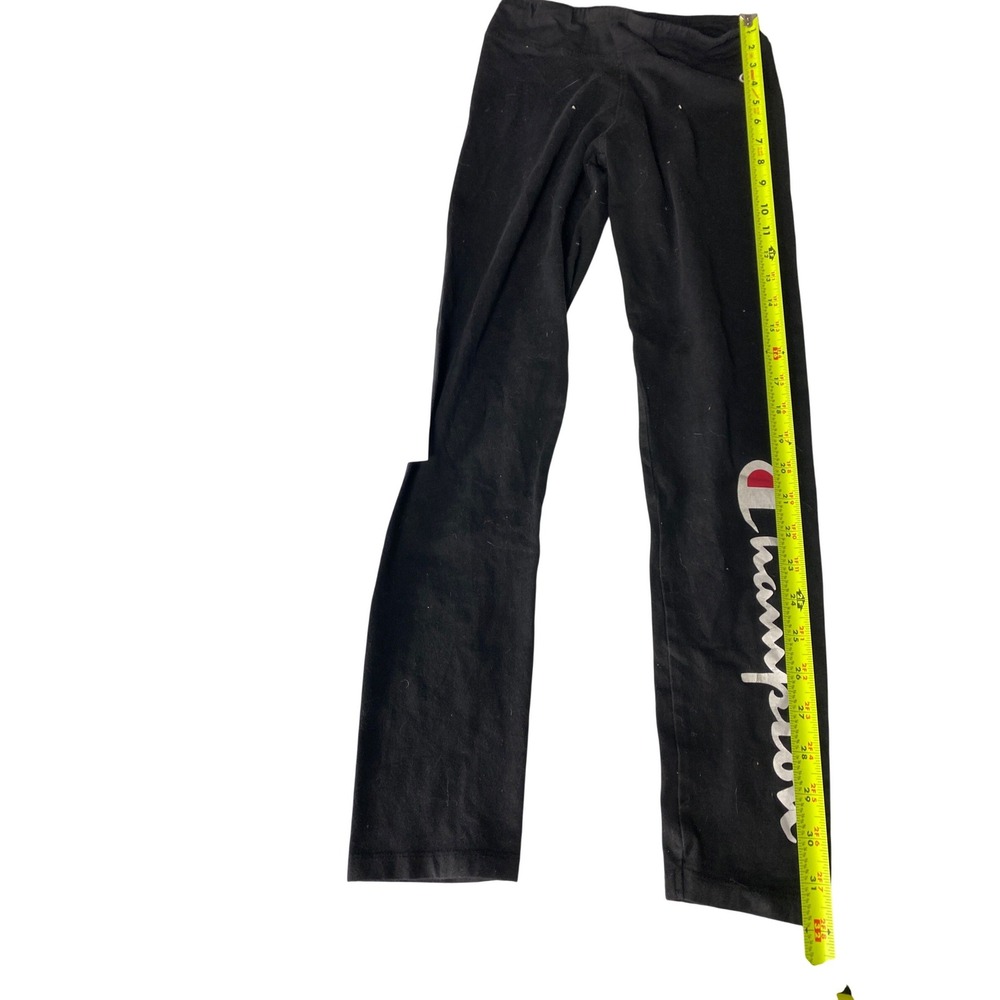Champion Girls Black Cotton Spandex Leggings Large 14 C814LG936A Logo Graphic